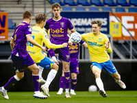 Go Ahead Eagles player Thibo Baeten and RKC player Luuk Wouters participate in the friendly match between RKC and Go Ahead Eagles at the Man...