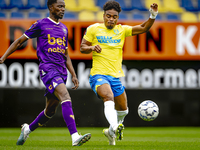 Go Ahead Eagles player Jamal Amofa and RKC player Godfried Roemeratoe participate in the friendly match between RKC and Go Ahead Eagles at t...