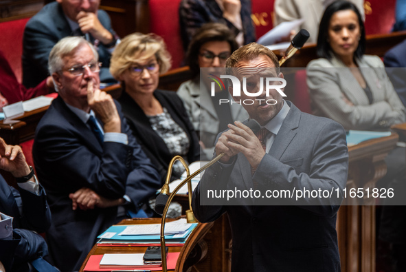 Marc Ferracci, Minister attached to the Minister for the Economy, Finance and Industry, with responsibility for Industry, takes the floor du...