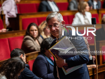 Carles De Courson, MP for the LIOT - Liberty, Independents, Overseas and Territories group, is in Parliament on the day of the no-confidence...