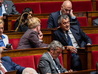 Gerald Darmanin, MP for Together for the Republic and former Minister of the Interior, is in Parliament on the day of the no-confidence moti...