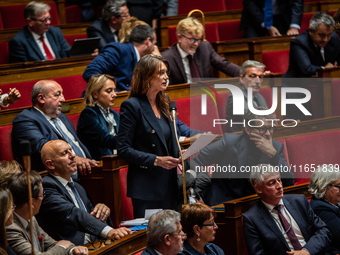 Sandrine Josso, Member of Parliament for the Group of the Democrats, is in Parliament on the day of the no-confidence motion against Prime M...