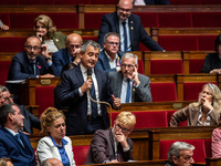 Gerald Darmanin, MP for Together for the Republic and former Minister of the Interior, is in Parliament on the day of the no-confidence moti...