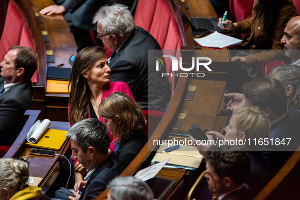 Claire Lejeune, MP for La France Insoumise, is in Parliament on the day of the no-confidence motion against Prime Minister Michel Barnier in...