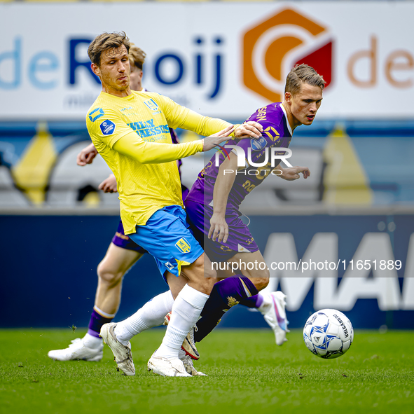 RKC player Luuk Wouters and Go Ahead Eagles player Mithis Suray participate in the friendly match between RKC and Go Ahead Eagles at the Man...