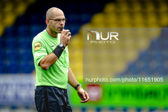 The referee officiates during the friendly match between RKC and Go Ahead Eagles at the Mandemakers Stadium for the Dutch Eredivisie season...