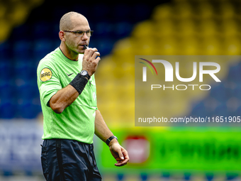 The referee officiates during the friendly match between RKC and Go Ahead Eagles at the Mandemakers Stadium for the Dutch Eredivisie season...