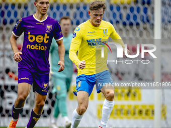 Go Ahead Eagles player Finn Stokkers and RKC player Luuk Wouters participate in the friendly match between RKC and Go Ahead Eagles at the Ma...