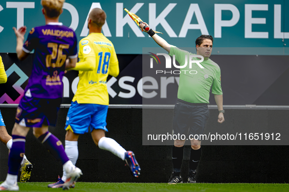 The assistant referee officiates during the friendly match between RKC and Go Ahead Eagles at the Mandemakers Stadium for the Dutch Eredivis...