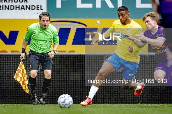 The assistant referee officiates during the friendly match between RKC and Go Ahead Eagles at the Mandemakers Stadium for the Dutch Eredivis...