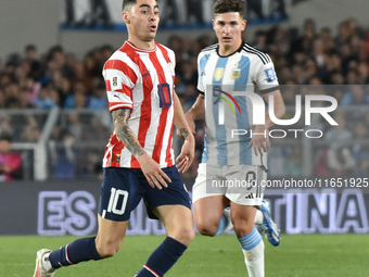 Argentina participates in a World Cup Qualifiers match against Paraguay at Estadio Mas Monumental Antonio Vespucio Liberti in Buenos Aires,...