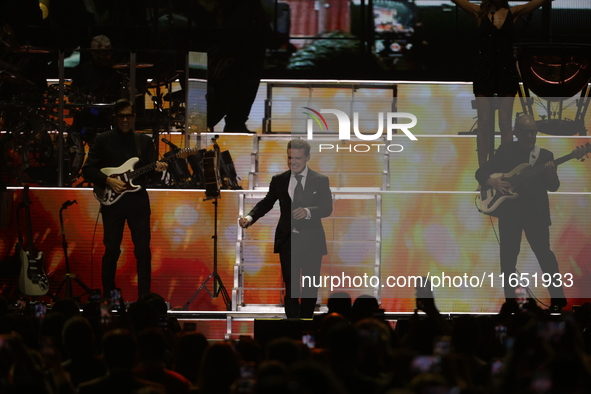 Singer Luis Miguel performs on stage during the Luis Miguel 2024 Tour at Arena CDMX in Mexico City, Mexico, on October 8, 2024. 