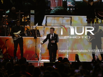 Singer Luis Miguel performs on stage during the Luis Miguel 2024 Tour at Arena CDMX in Mexico City, Mexico, on October 8, 2024. (