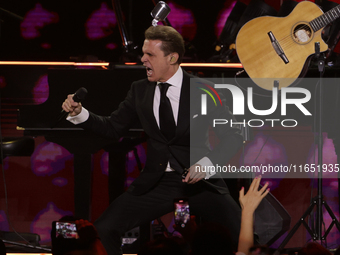 Singer Luis Miguel performs on stage during the Luis Miguel 2024 Tour at Arena CDMX in Mexico City, Mexico, on October 8, 2024. (