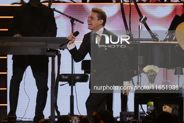 Singer Luis Miguel performs on stage during the Luis Miguel 2024 Tour at Arena CDMX in Mexico City, Mexico, on October 8, 2024. 