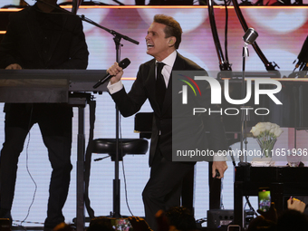 Singer Luis Miguel performs on stage during the Luis Miguel 2024 Tour at Arena CDMX in Mexico City, Mexico, on October 8, 2024. (