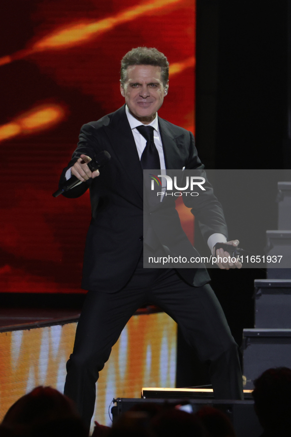 Singer Luis Miguel performs on stage during the Luis Miguel 2024 Tour at Arena CDMX in Mexico City, Mexico, on October 8, 2024. 