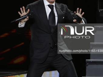 Singer Luis Miguel performs on stage during the Luis Miguel 2024 Tour at Arena CDMX in Mexico City, Mexico, on October 8, 2024. (