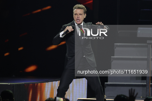 Singer Luis Miguel performs on stage during the Luis Miguel 2024 Tour at Arena CDMX in Mexico City, Mexico, on October 8, 2024. 