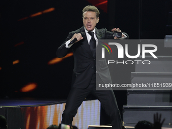 Singer Luis Miguel performs on stage during the Luis Miguel 2024 Tour at Arena CDMX in Mexico City, Mexico, on October 8, 2024. (