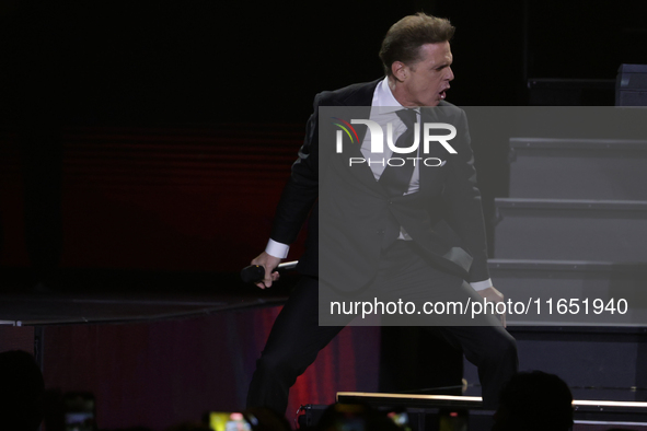 Singer Luis Miguel performs on stage during the Luis Miguel 2024 Tour at Arena CDMX in Mexico City, Mexico, on October 8, 2024. 