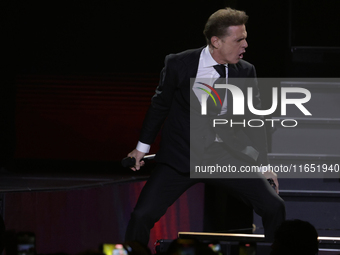 Singer Luis Miguel performs on stage during the Luis Miguel 2024 Tour at Arena CDMX in Mexico City, Mexico, on October 8, 2024. (