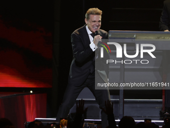 Singer Luis Miguel performs on stage during the Luis Miguel 2024 Tour at Arena CDMX in Mexico City, Mexico, on October 8, 2024. (