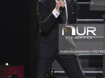 Singer Luis Miguel performs on stage during the Luis Miguel 2024 Tour at Arena CDMX in Mexico City, Mexico, on October 8, 2024. (