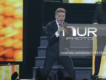 Singer Luis Miguel performs on stage during the Luis Miguel 2024 Tour at Arena CDMX in Mexico City, Mexico, on October 8, 2024. (