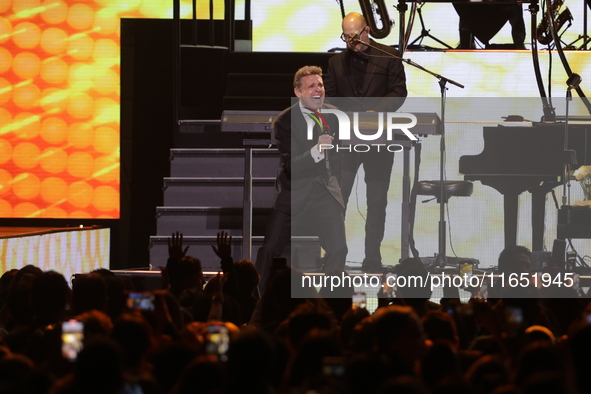 Singer Luis Miguel performs on stage during the Luis Miguel 2024 Tour at Arena CDMX in Mexico City, Mexico, on October 8, 2024. 