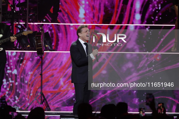 Singer Luis Miguel performs on stage during the Luis Miguel 2024 Tour at Arena CDMX in Mexico City, Mexico, on October 8, 2024. 