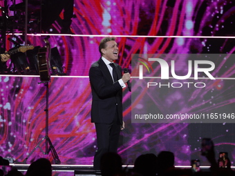 Singer Luis Miguel performs on stage during the Luis Miguel 2024 Tour at Arena CDMX in Mexico City, Mexico, on October 8, 2024. (