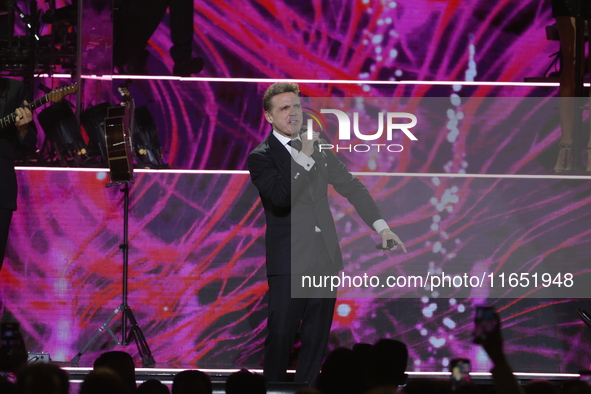 Singer Luis Miguel performs on stage during the Luis Miguel 2024 Tour at Arena CDMX in Mexico City, Mexico, on October 8, 2024. 