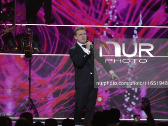 Singer Luis Miguel performs on stage during the Luis Miguel 2024 Tour at Arena CDMX in Mexico City, Mexico, on October 8, 2024. (