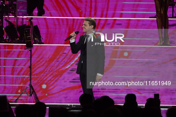 Singer Luis Miguel performs on stage during the Luis Miguel 2024 Tour at Arena CDMX in Mexico City, Mexico, on October 8, 2024. 