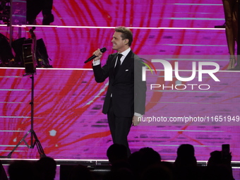 Singer Luis Miguel performs on stage during the Luis Miguel 2024 Tour at Arena CDMX in Mexico City, Mexico, on October 8, 2024. (