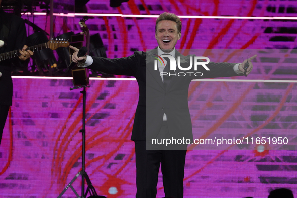 Singer Luis Miguel performs on stage during the Luis Miguel 2024 Tour at Arena CDMX in Mexico City, Mexico, on October 8, 2024. 