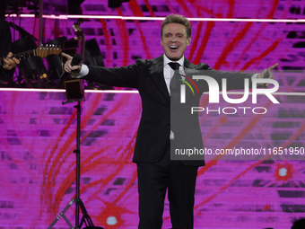 Singer Luis Miguel performs on stage during the Luis Miguel 2024 Tour at Arena CDMX in Mexico City, Mexico, on October 8, 2024. (