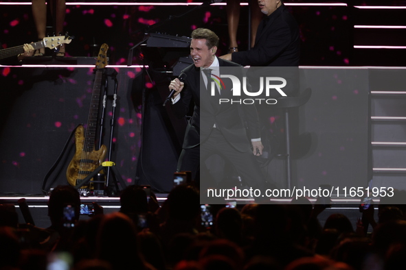 Singer Luis Miguel performs on stage during the Luis Miguel 2024 Tour at Arena CDMX in Mexico City, Mexico, on October 8, 2024. 