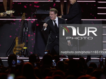 Singer Luis Miguel performs on stage during the Luis Miguel 2024 Tour at Arena CDMX in Mexico City, Mexico, on October 8, 2024. (