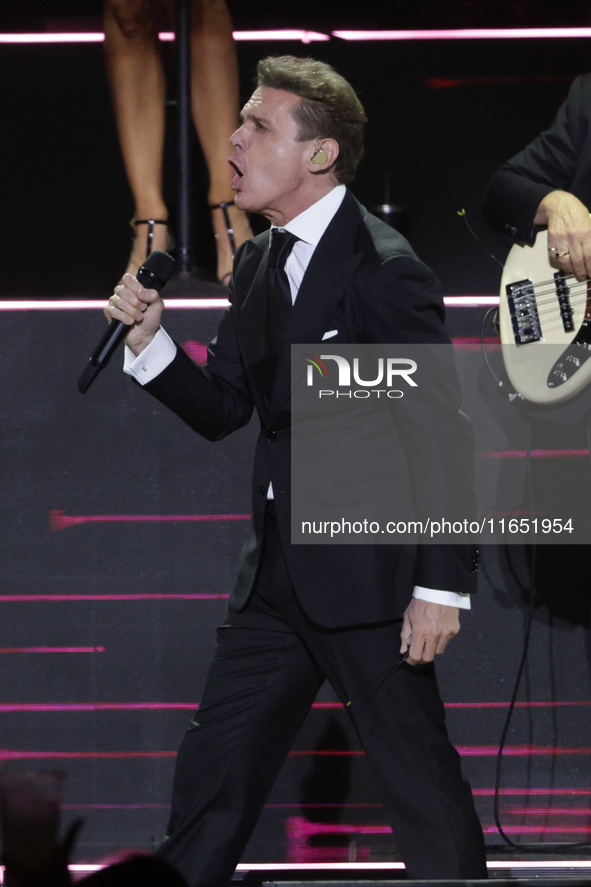 Singer Luis Miguel performs on stage during the Luis Miguel 2024 Tour at Arena CDMX in Mexico City, Mexico, on October 8, 2024. 