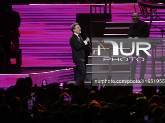 Singer Luis Miguel performs on stage during the Luis Miguel 2024 Tour at Arena CDMX in Mexico City, Mexico, on October 8, 2024. (