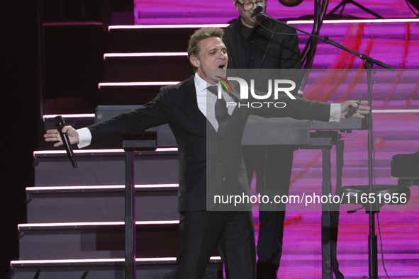 Singer Luis Miguel performs on stage during the Luis Miguel 2024 Tour at Arena CDMX in Mexico City, Mexico, on October 8, 2024. 