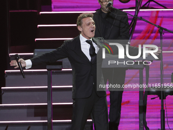 Singer Luis Miguel performs on stage during the Luis Miguel 2024 Tour at Arena CDMX in Mexico City, Mexico, on October 8, 2024. (