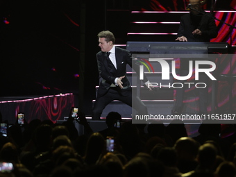 Singer Luis Miguel performs on stage during the Luis Miguel 2024 Tour at Arena CDMX in Mexico City, Mexico, on October 8, 2024. (