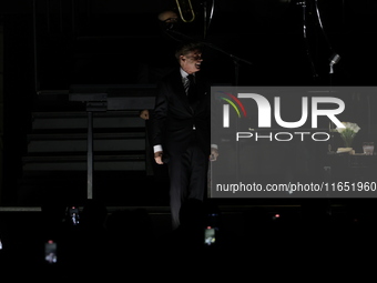 Singer Luis Miguel performs on stage during the Luis Miguel 2024 Tour at Arena CDMX in Mexico City, Mexico, on October 8, 2024. (