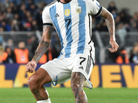 Rodrigo De Paul of Argentina participates in a World Cup Qualifiers match between Argentina and Ecuador at Estadio Mas Monumental Antonio Ve...