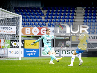 Go Ahead Eagles goalkeeper Jari de Busse and RKC player Reuven Niemeijer participate in the friendly match between RKC and Go Ahead Eagles a...