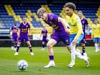 Go Ahead Eagles player Robbin Weijenberg and RKC player Ilias Takidine participate in the friendly match between RKC and Go Ahead Eagles at...