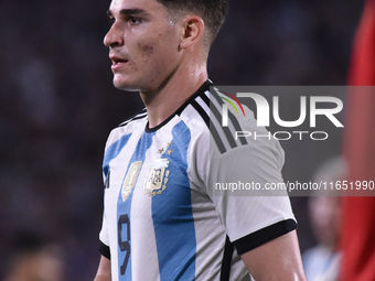 Julian Alvarez of Argentina participates in an International Friendly match between Argentina and Panama at Estadio Mas Monumental Antonio V...